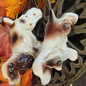 Ceramic Cocker Springer Spaniel Dogs Figurines Vintage
